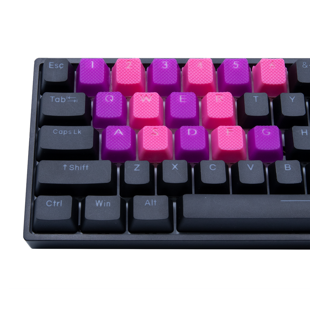 Matrix Keyboards Pink and Purple Retrowave Rubber Gaming Keycaps