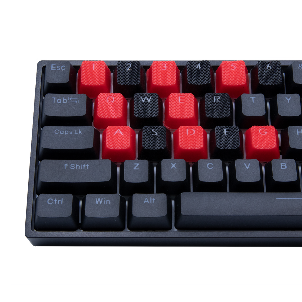 Matrix Keyboards Red & Black Rubber Gaming Keycaps