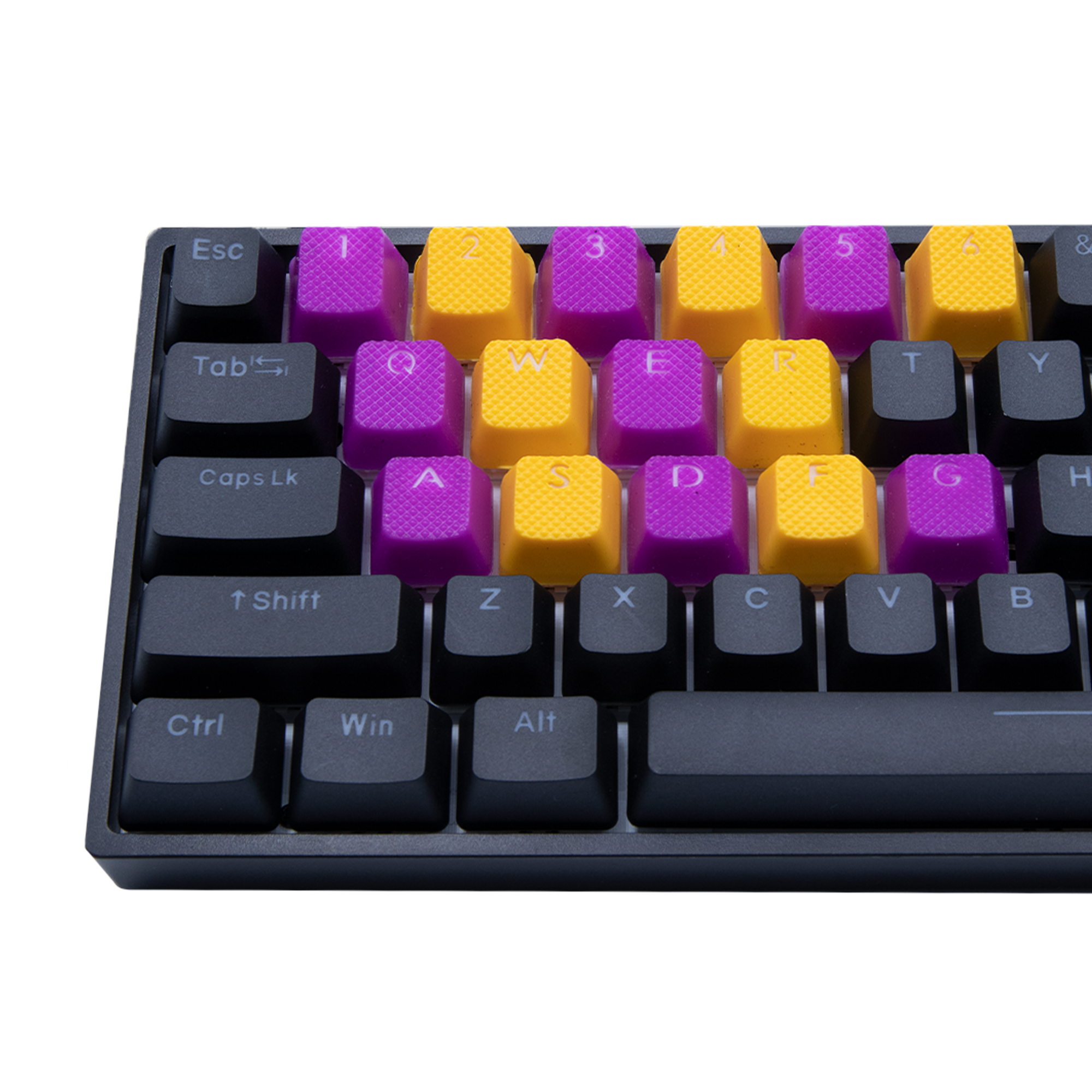Matrix Keyboards purple & Yellow Rubber Gaming Keycaps