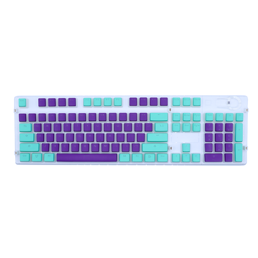 Matrix Pudding Keycaps PBT Doubleshot Mint Green & Purple Gaming Keycaps