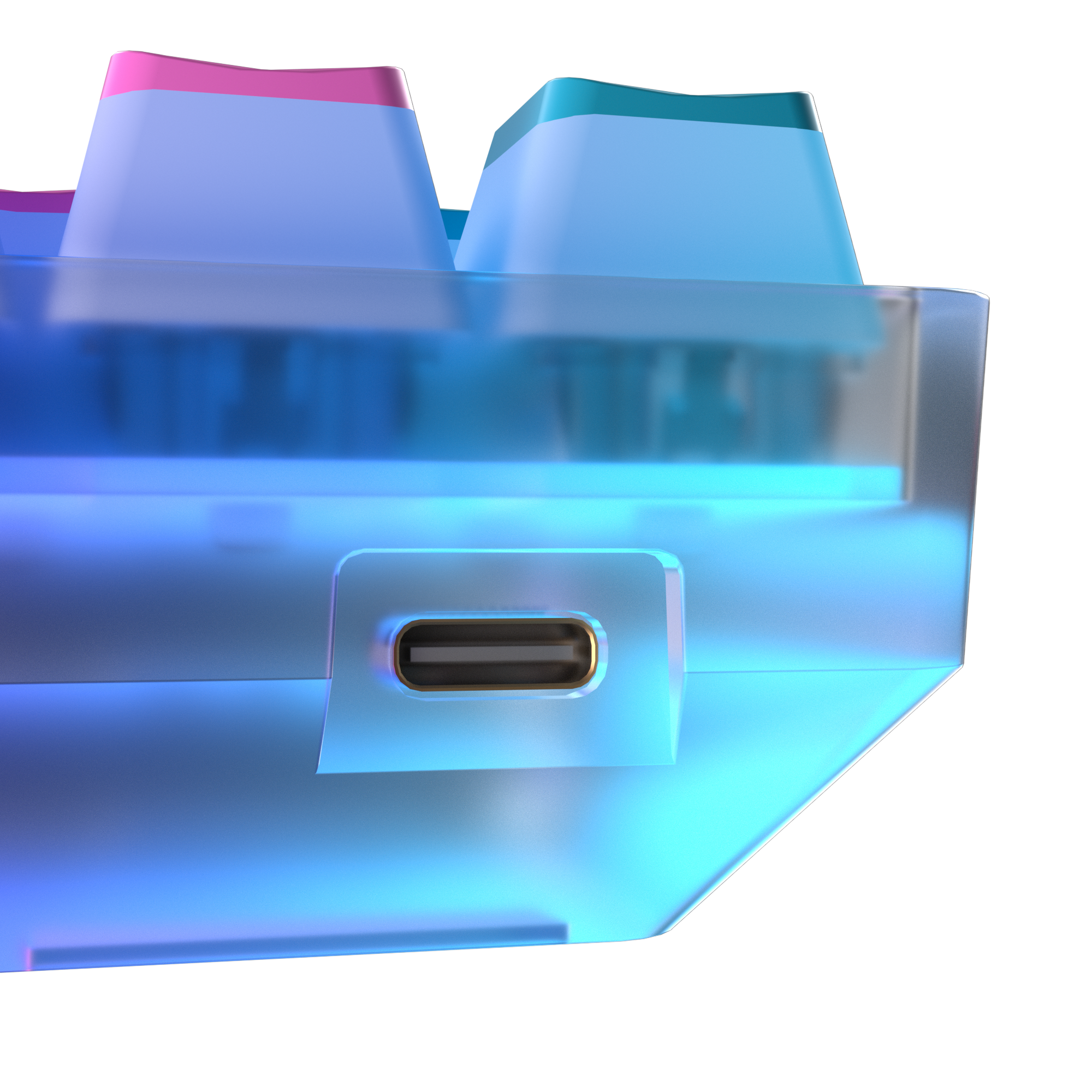 Clix Cotton Candy 60ES Transparent Mechanical Keyboard - Pink