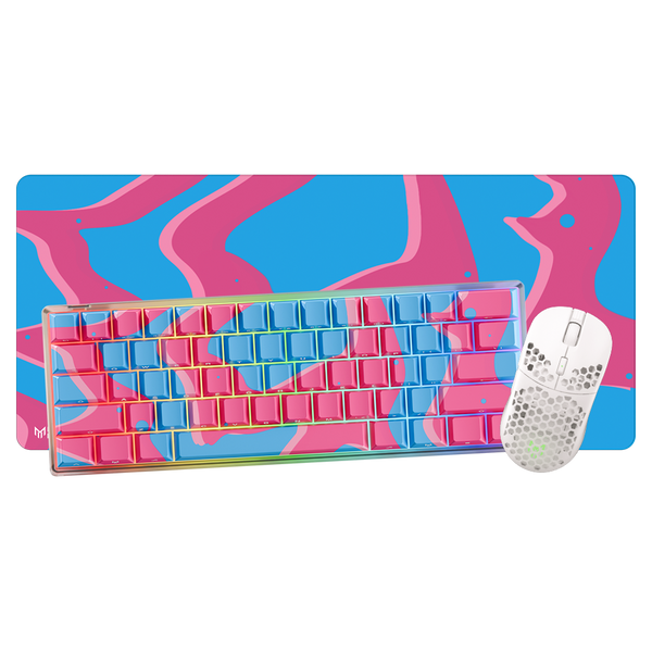 White 60% Matrix Keyboard popular with cotton candy keycaps