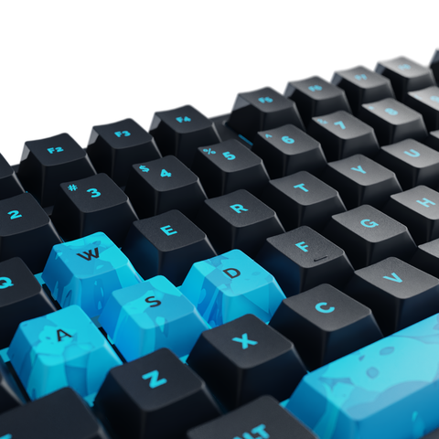 Lirik x Matrix Black & Blue Custom Mechanical Gaming Keyboard Colab Essential Bundle