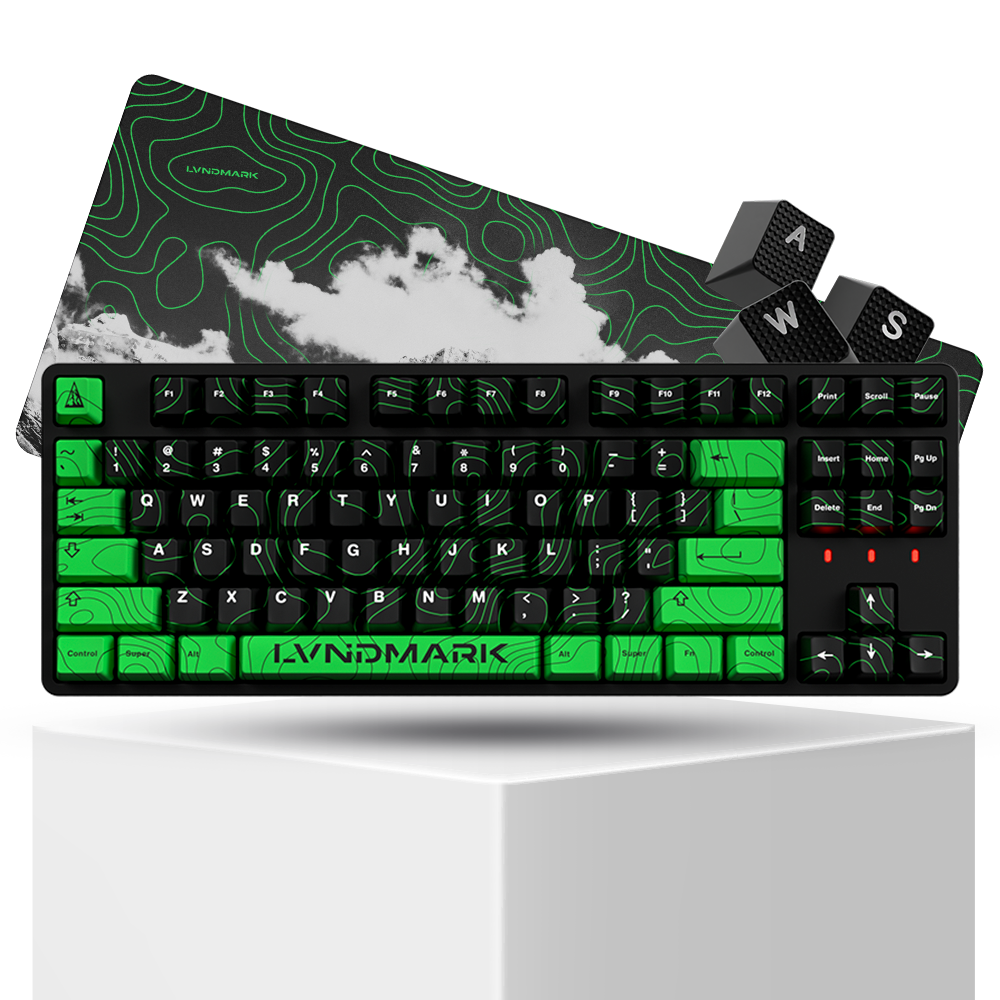 Lvndmark x Matrix Black & Green Custom Mechanical Gaming Keyboard Colab Bundle
