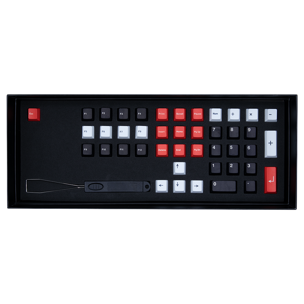 Matrix Gaming Keyboard Keycaps PBT Doubleshot Black & Red Gaming Keycaps