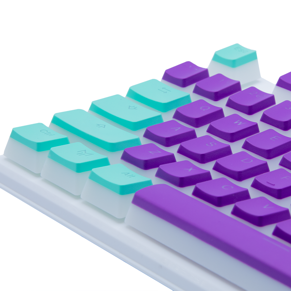 Matrix Pudding Keycaps PBT Doubleshot Mint Green & Purple Gaming Keycaps